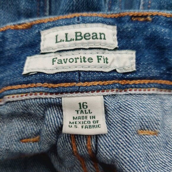 LL Bean Favorite Fit Jeans Skinny Women’s 16 Tall Medium Wash Blue - Picture 3 of 11